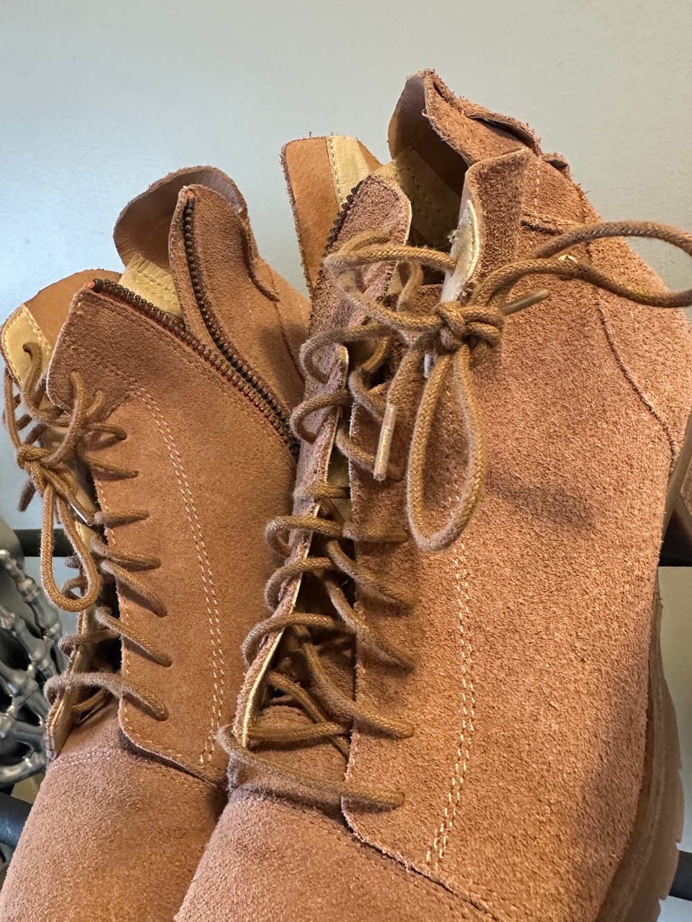 Caterpillar Tan Suede Lace-Up Ankle Boots - Picture 3 of 6